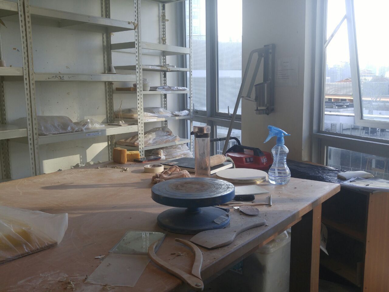 Studio set-up with Potters' wheel 